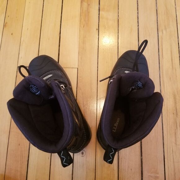 L.L.Bean Tek 2.5 Black Leather Waterproof Hiking PrimaLoft Mid Calf Boots 7 - Picture 6 of 10